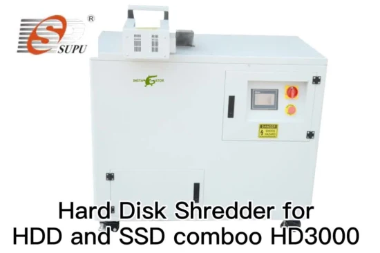 リサイクルマシン HDD/SSD データ破壊用 2 口シュレッダー HD3000